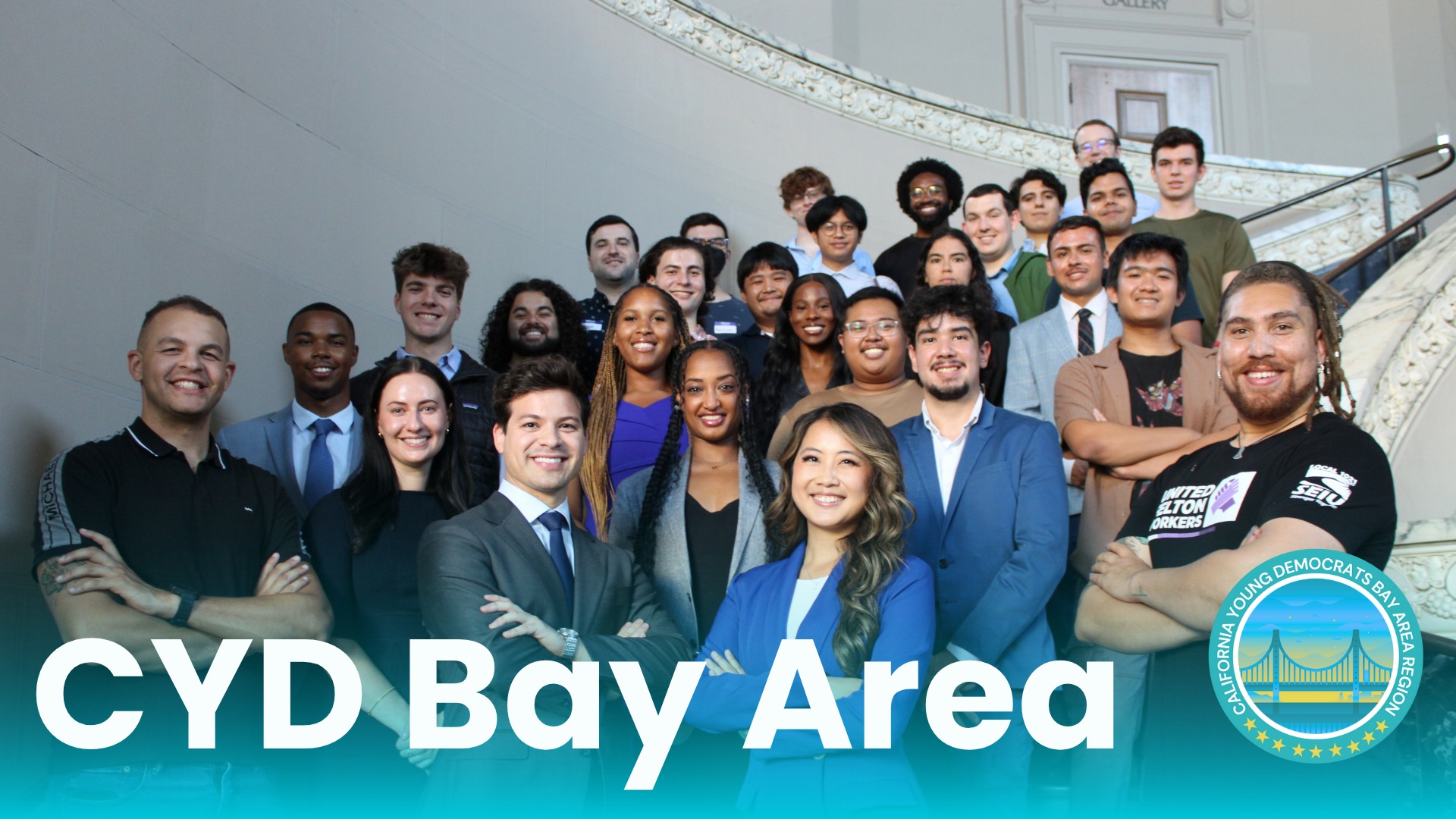 CYD Bay Area members group photo at the State Capitol